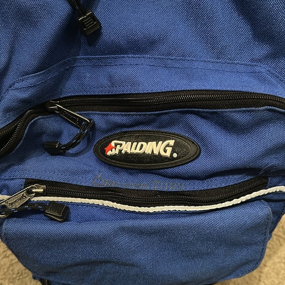 Spalding Blue Brown Backpack Classic Design Multiple Compartments One Size - Picture 5 of 5